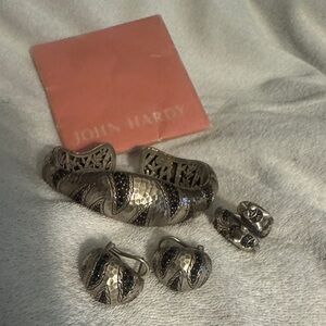 John Hardy Silver and Black Bracelet Set
